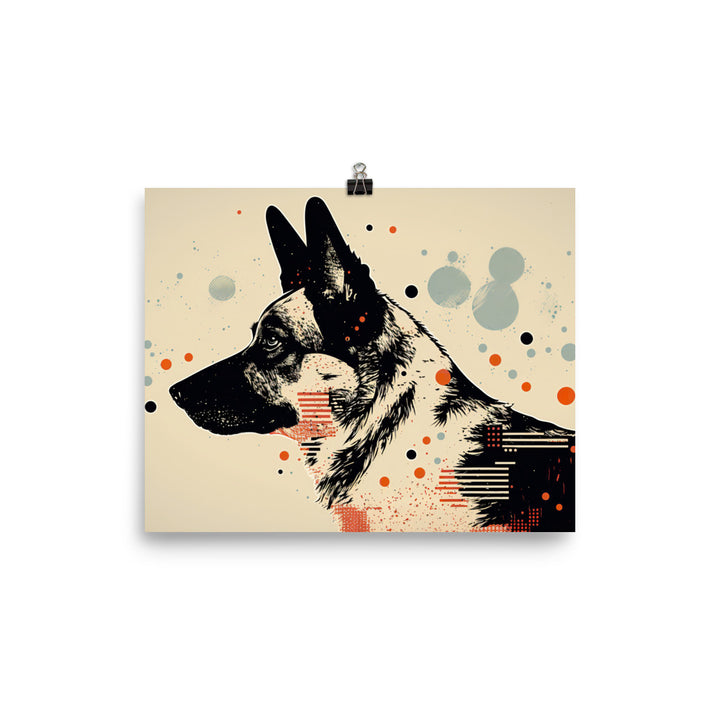 German Shepherd dog in simple abstract style photo paper poster - Posterfy.AI