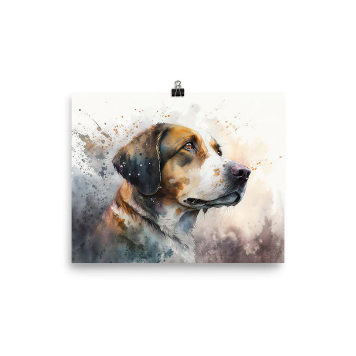 Dog in watercolour photo paper poster - Posterfy.AI