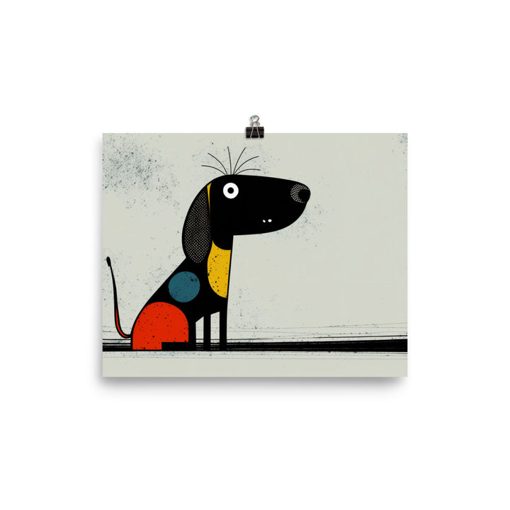 Dog in abstract simple style photo paper poster - Posterfy.AI