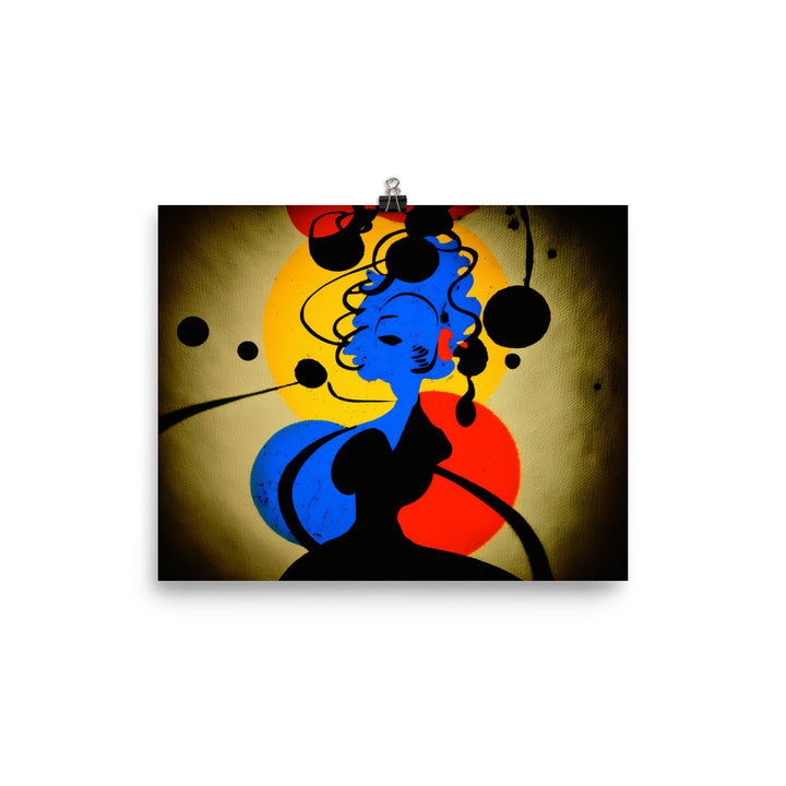 Silhouette of a woman in simple abstract style photo paper poster - Posterfy.AI