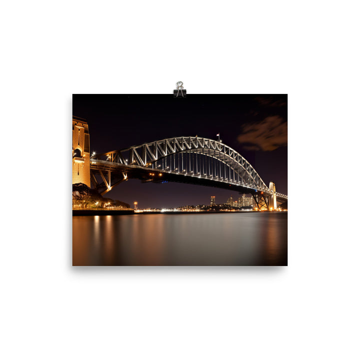 Sydney Harbour at Night photo paper poster - Posterfy.AI