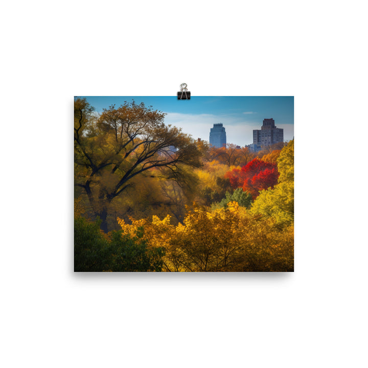 The Colors of Autumn in Central Park, New York City photo paper poster - Posterfy.AI