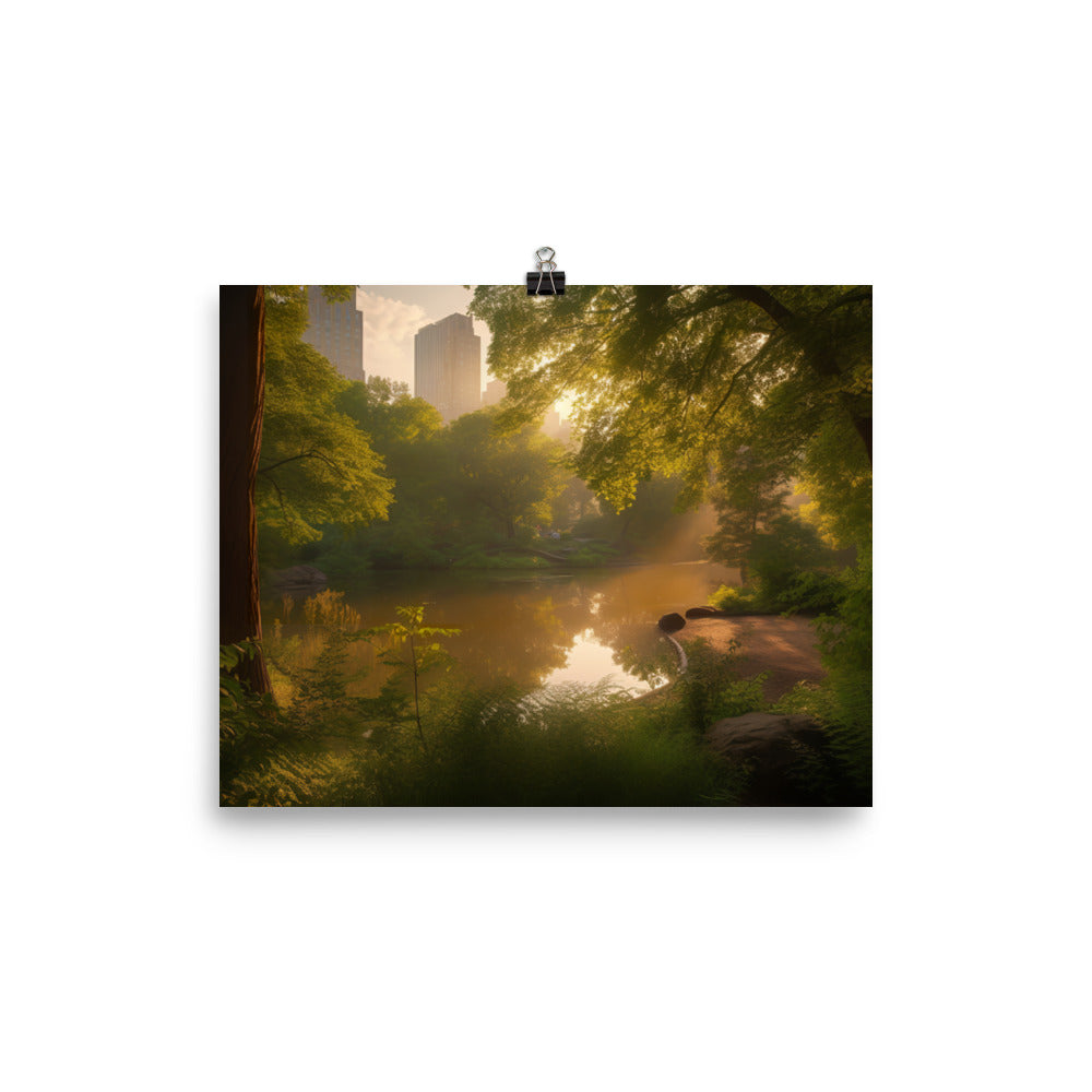 Central Park - A serene oasis in the heart of the city photo paper poster - Posterfy.AI