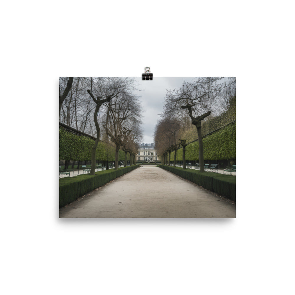 Exploring the Beauty of Parisian Gardens photo paper poster - Posterfy.AI