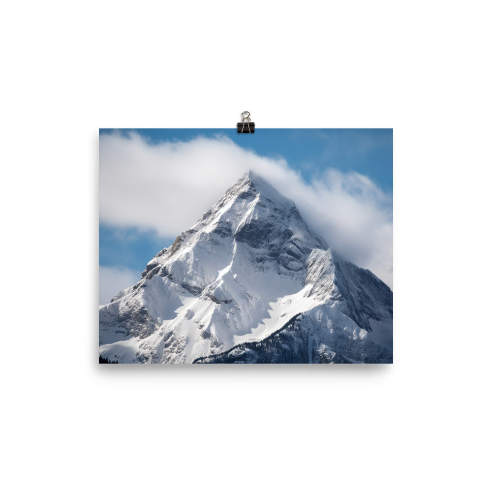 Snowy Mountain Peak photo paper poster - Posterfy.AI