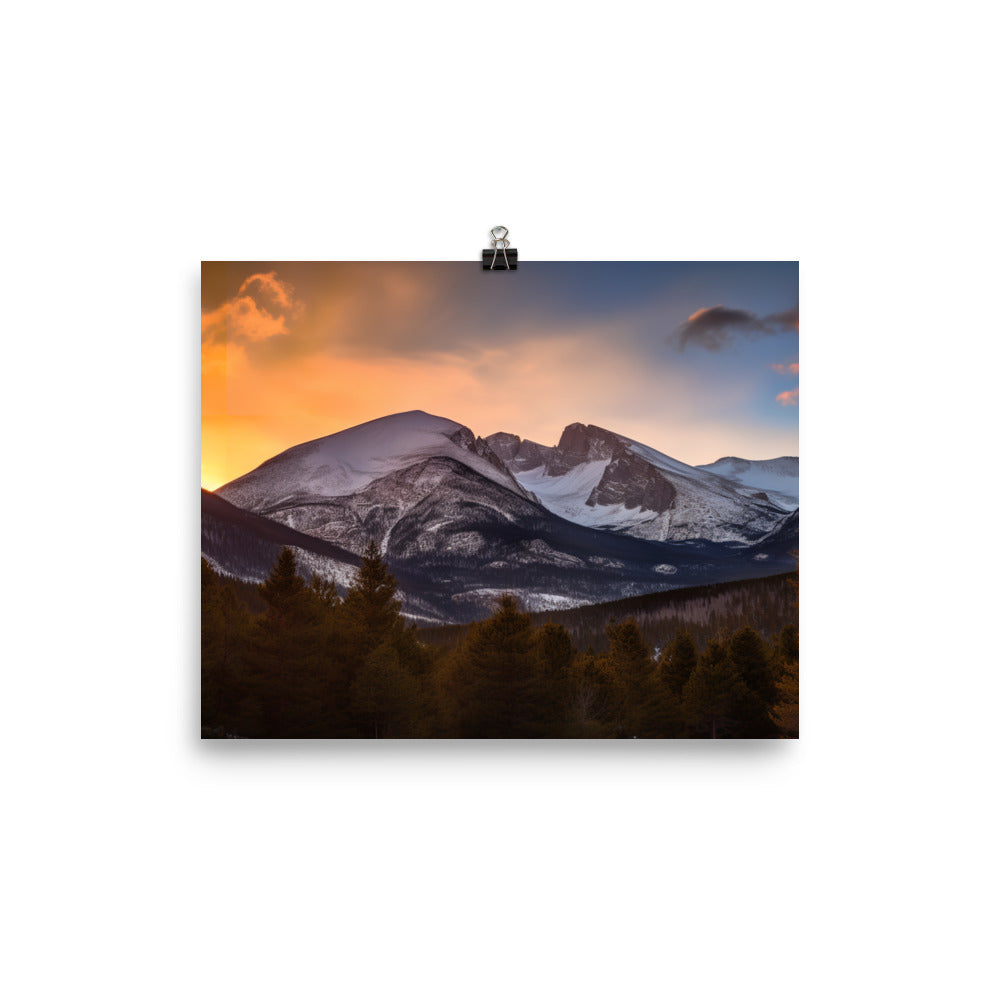 Majestic Rocky Mountain Scenery photo paper poster - Posterfy.AI