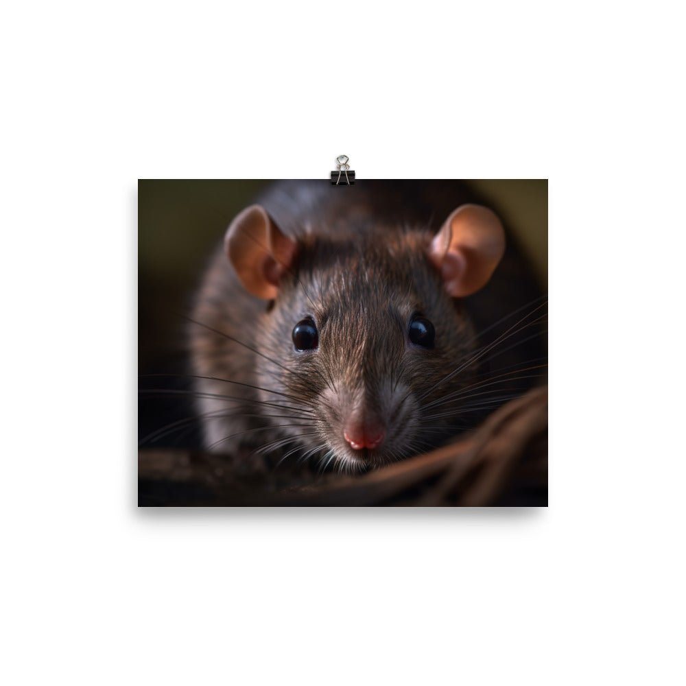 Inquisitive Brown Rat photo paper poster - Posterfy.AI