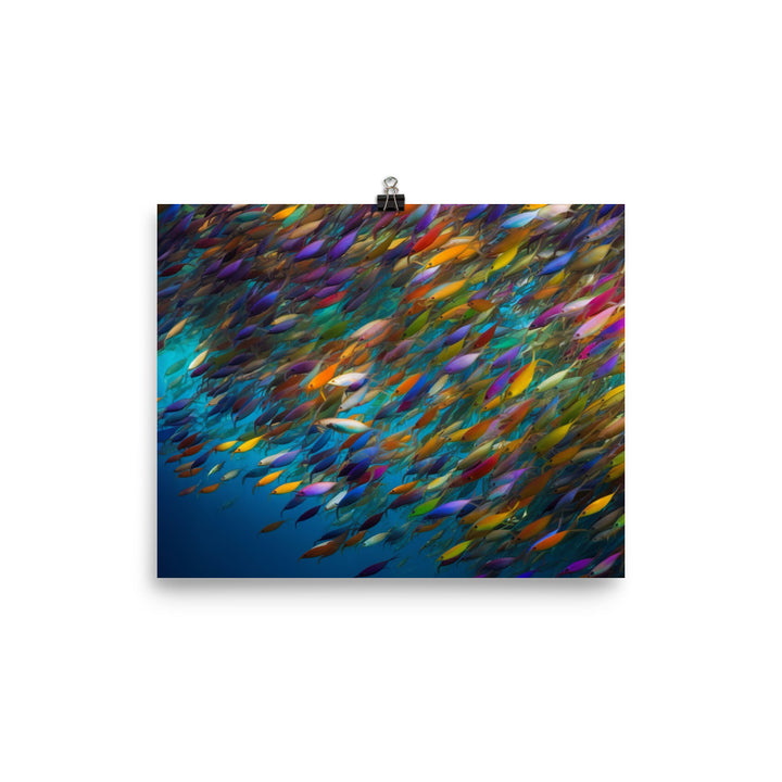 Rainbow Fish Schooling photo paper poster - Posterfy.AI