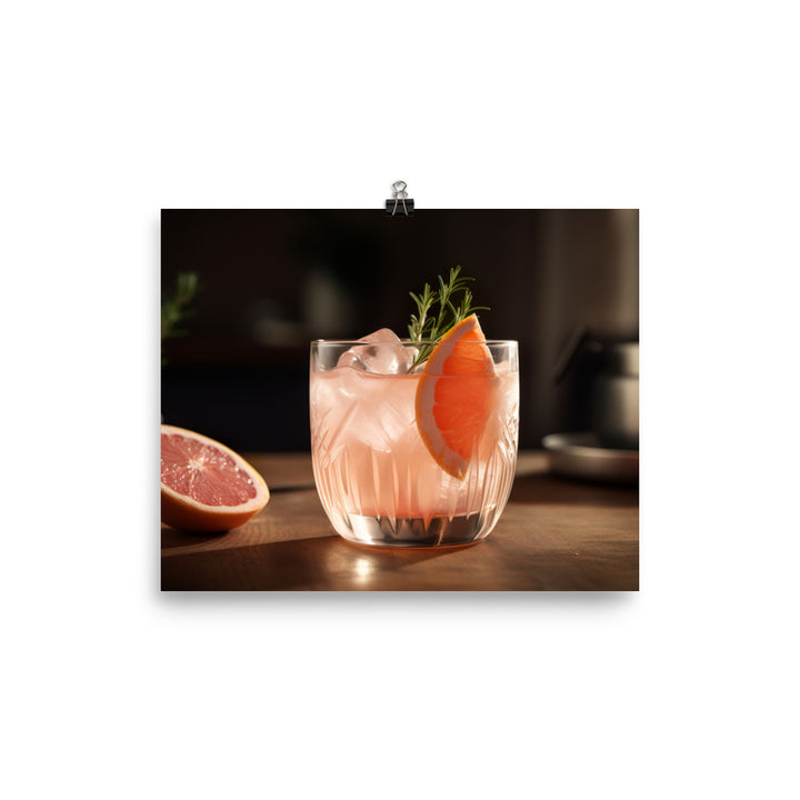 A Gin and Grapefruit Cocktail photo paper poster - Posterfy.AI