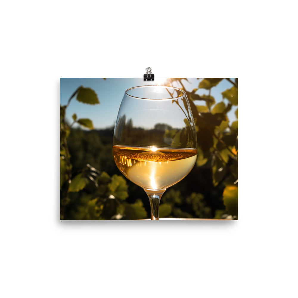 A Sun Kissed Glass of Viognier photo paper poster - Posterfy.AI