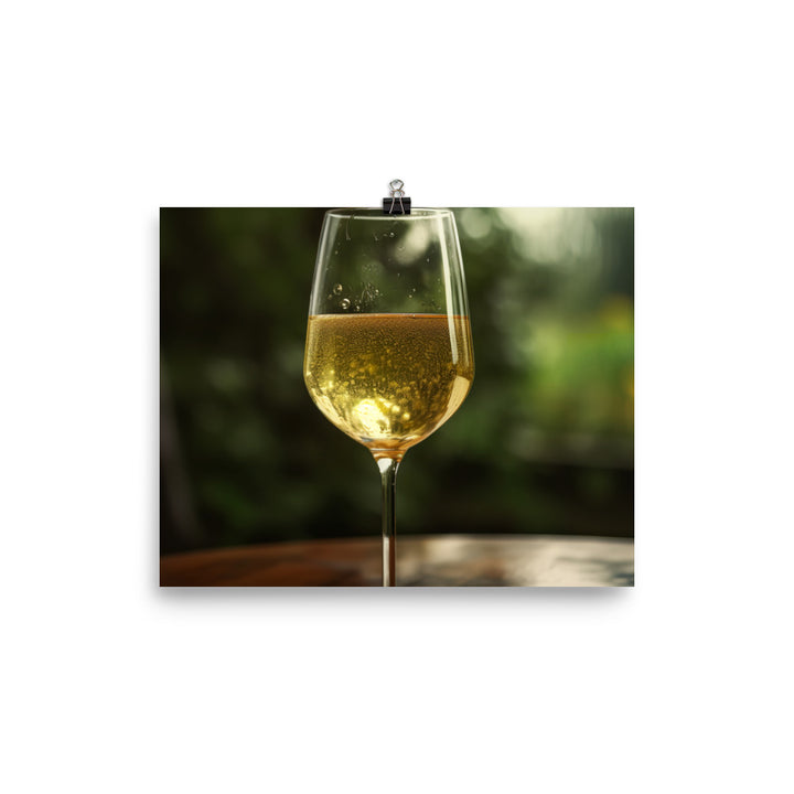 A Crisp and Refreshing Glass of Chardonnay photo paper poster - Posterfy.AI