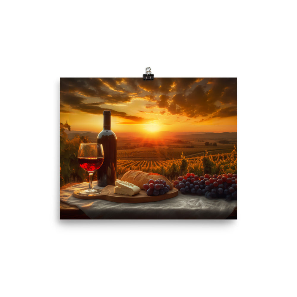 A Lush and Fruity Red Wine photo paper poster - Posterfy.AI