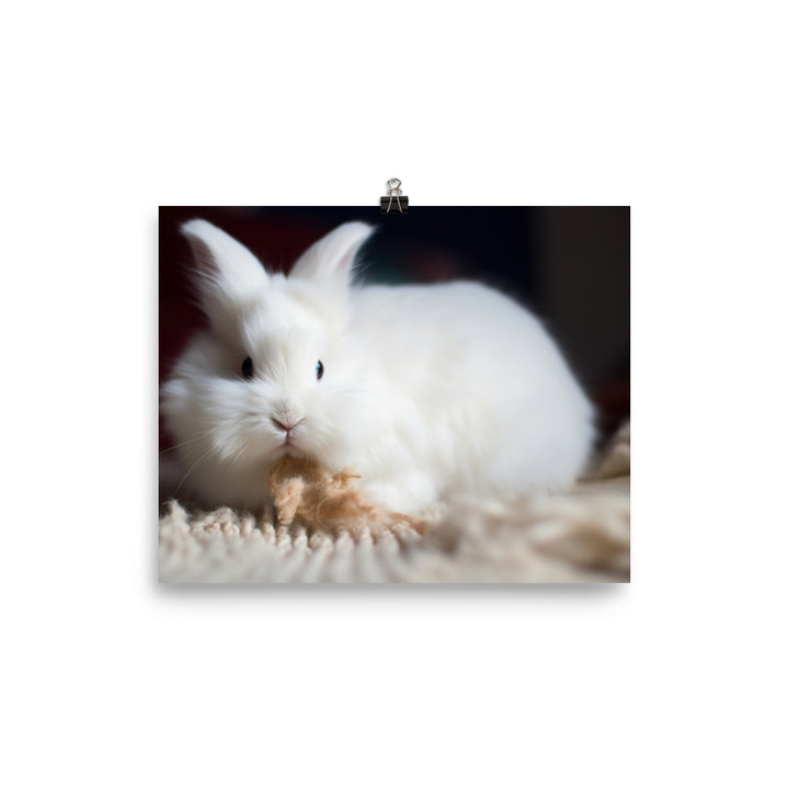 Angora Rabbit Playtime photo paper poster - Posterfy.AI