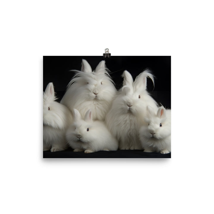 Angora Rabbit Family photo paper poster - Posterfy.AI