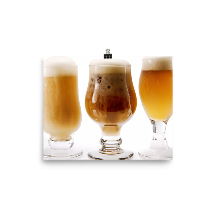 Ice Cold Belgian Style Beers in a Frosted Glass photo paper poster - Posterfy.AI