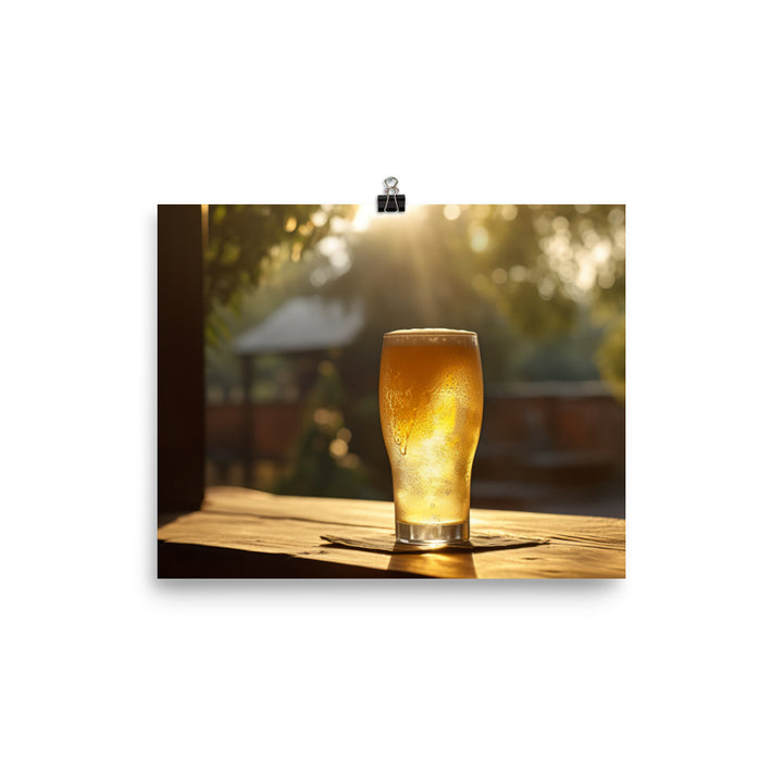 Refreshing Wheat Beer on Ice photo paper poster - Posterfy.AI