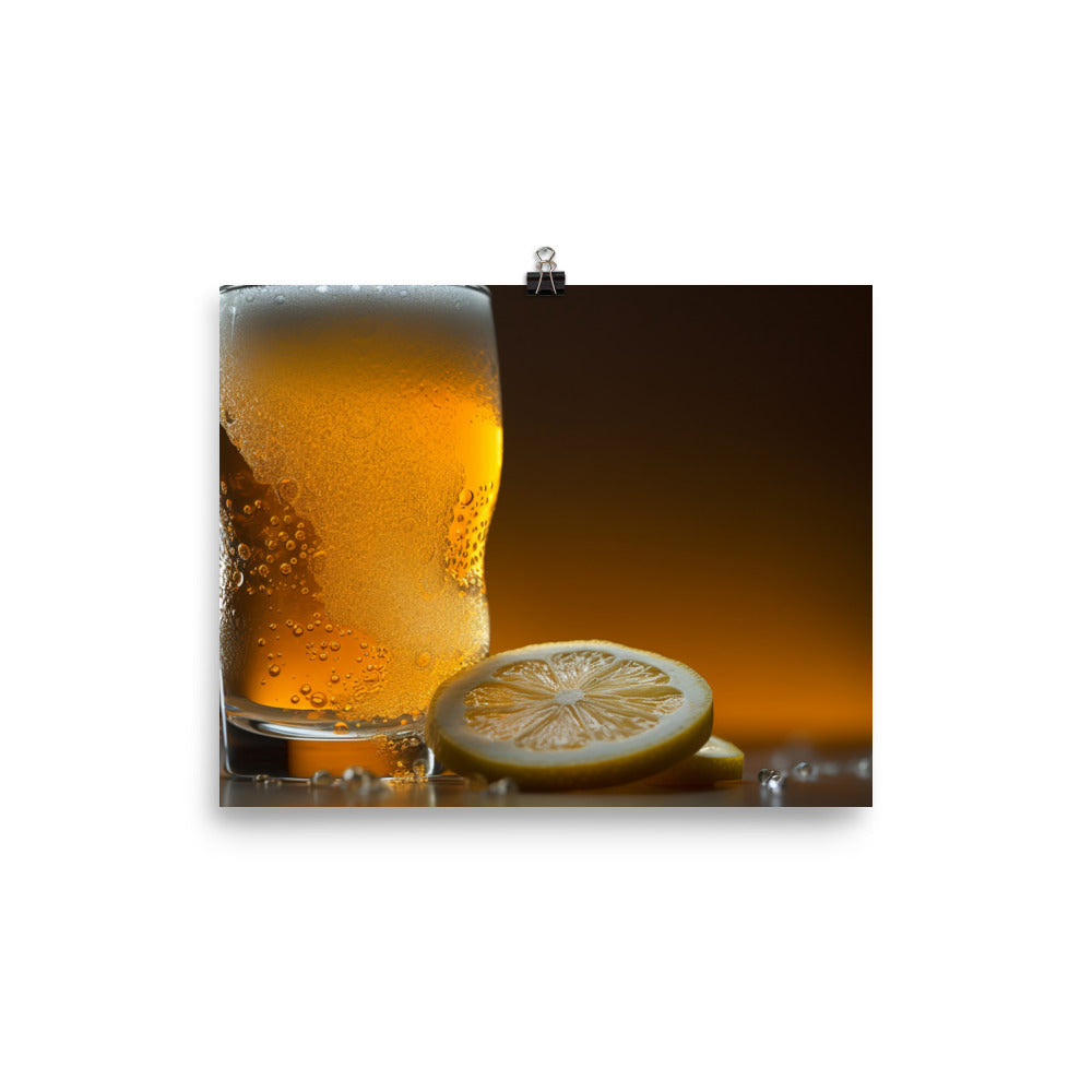 Icy Cold Wheat Beer with Citrus photo paper poster - Posterfy.AI