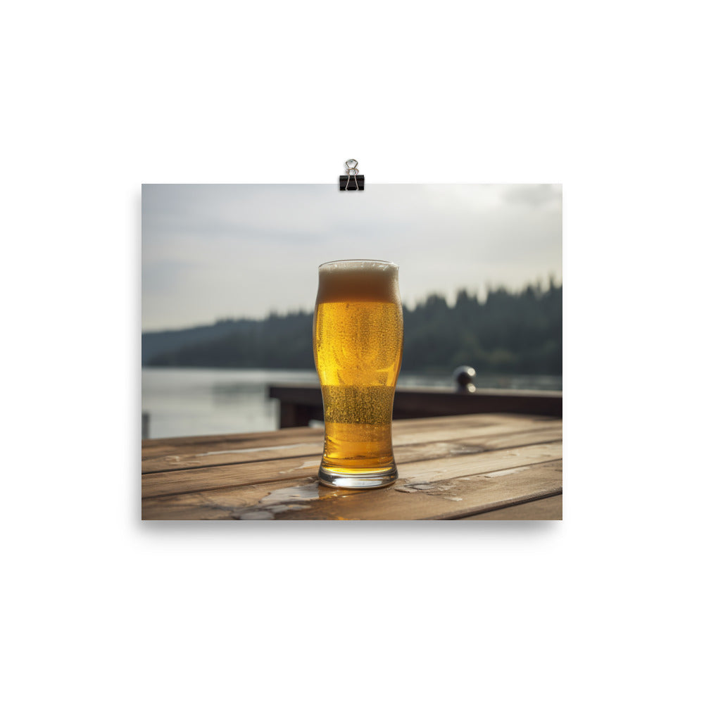Chilled Wheat Beer with a View photo paper poster - Posterfy.AI