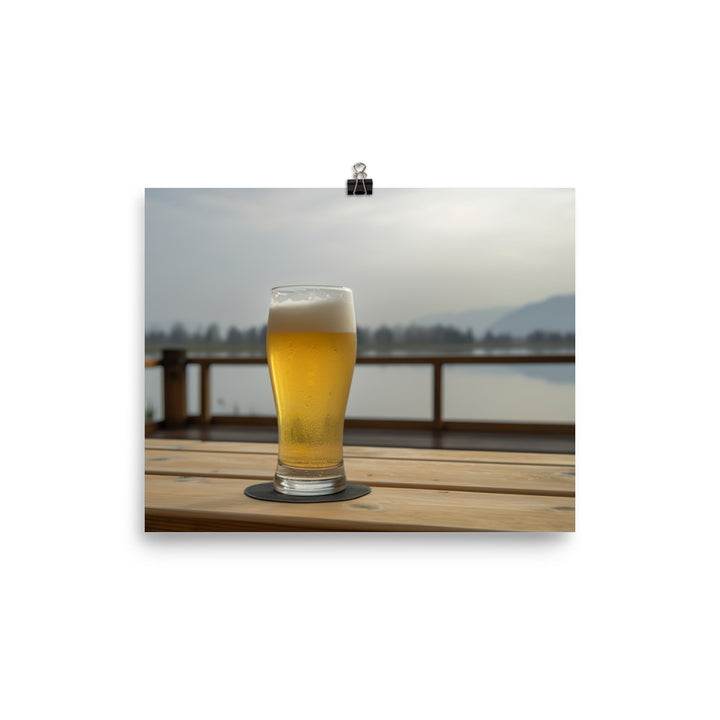 Chilled Wheat Beer with a View photo paper poster - Posterfy.AI