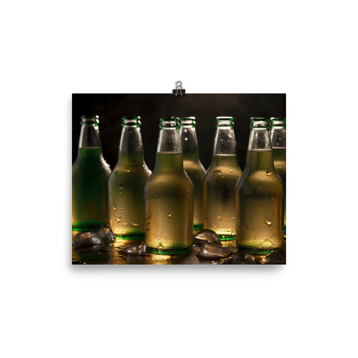 Refreshing Pilsners on ice photo paper poster - Posterfy.AI