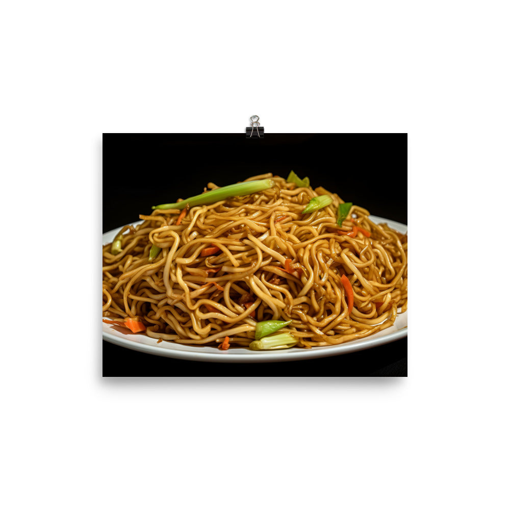 Delicious Chow Mein 炒麵 Noodles photo paper poster - Posterfy.AI